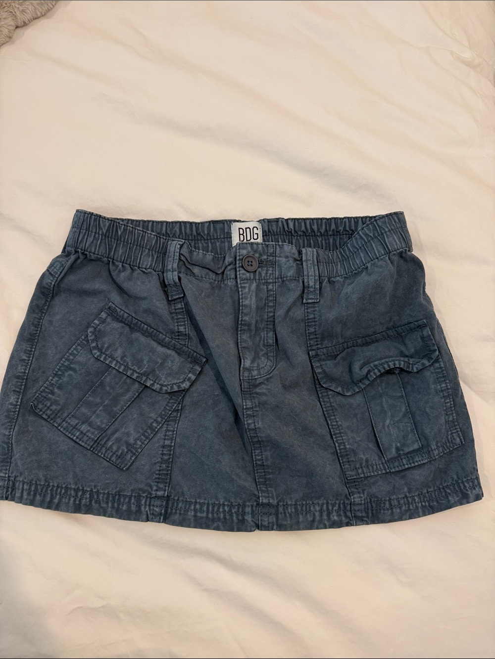BDG Navy Utility Cargo Mini Skirt